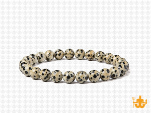 6mm Dalmatian Jasper Elastic Bracelet 7.5" natural [b2b23]