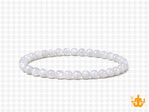 4mm Mother Of Pearl Elastic Bracelet 7.5" natural [b1d53]