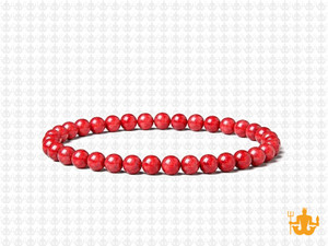 4mm Red Magnesite Elastic Bracelet 7.5" [b1tr]