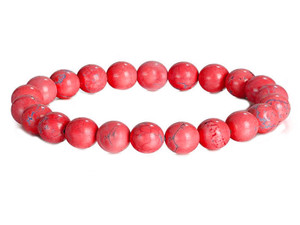 6mm Red Magnesite Elastic Bracelet 7.5" [b2tr]