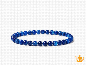 4mm Blue Banded Agate Elastic Bracelet 7.5" dyed [b1f22]