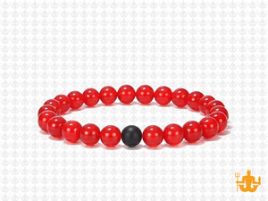 6mm Red Agate Elastic Bracelet 7.5" heated [b2f10k]