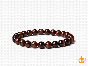 6mm Red Tiger Eye Elastic Bracelet 7.5" natural [b2d6]