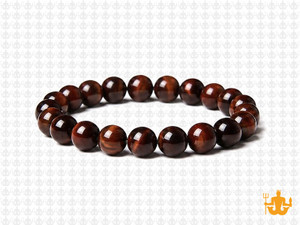 8mm Red Tiger Eye Elastic Bracelet 7.5" natural [b3d6]