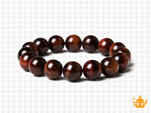 10mm Red Tiger Eye Elastic Bracelet 7.5" natural [b4d6]