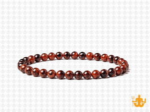 4mm Mahogany Obsidian Elastic Bracelet 7.5" natural [b1b28]