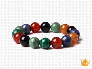 10mm Mix Agate Elastic Bracelet 7.5" dyed [b4d29]
