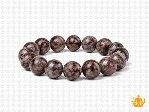 10mm Brown Snowflake Elastic Bracelet 7.5" natural [b4b4]