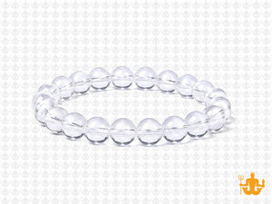 8mm Rock Crystal Elastic Bracelet 7.5" natural [b3r5]