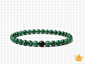 4mm Green Malachite Elastic Bracelet 7.5" synthetic [b1r37k]