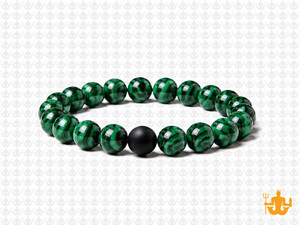 8mm Green Malachite Elastic Bracelet 7.5" synthetic [b3r37k]