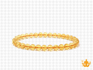 4mm Citrine Crystal Elastic Bracelet 7.5" natural [b1r7]