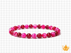 4mm Rose Agate Elastic Bracelet 7.5" dyed [b1f11]