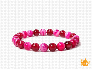6mm Rose Agate Elastic Bracelet 7.5" dyed [b2f11]