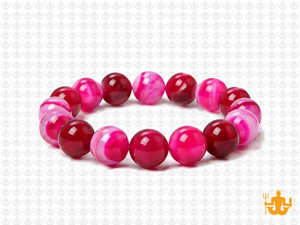 10mm Rose Agate Elastic Bracelet 7.5" dyed [b4f11]