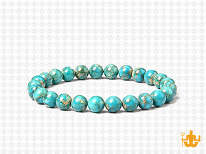 6mm Blue Sea Sediment Elastic Bracelet 7.5" dyed [b2r55b]