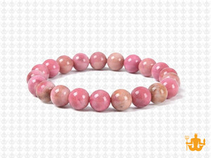 8mm Pink Rhodonite Elastic Bracelet 7.5" natural [b3r15]