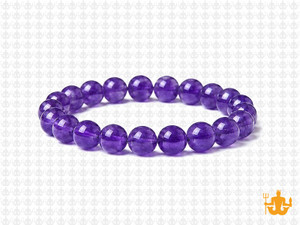8mm Amethyst Crystal Elastic Bracelet 7.5" natural [b3r6]