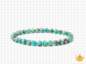 4mm Green Sea Sediment Elastic Bracelet 7.5" dyed [b1r55g]