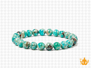 6mm Green Sea Sediment Elastic Bracelet 7.5" dyed [b2r55g]