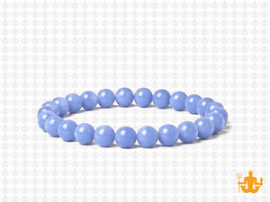 6mm Aquamarine Elastic Bracelet 7.5" dyed quartz [b2r75]