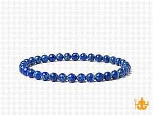 4mm Lapis Sea Sediment Elastic Bracelet 7.5" dyed [b1r55l]
