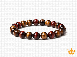 8mm Golden & Red Tiger Eye Elastic Bracelet 7.5" heated [b3g3s]