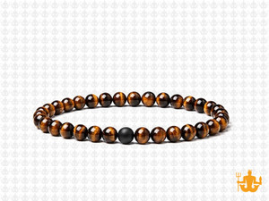 4mm Yellow Tiger Eye Elastic Bracelet 7.5" dyed [b1da2k]