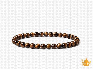 4mm Yellow Tiger Eye Elastic Bracelet 7.5" A Grade natural [b1g3y]