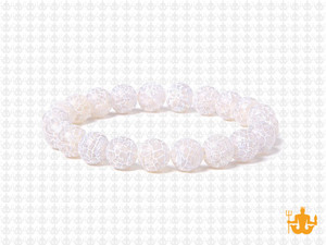 8mm White Spider Agate Elastic Bracelet 7.5" natural [b3f31w]