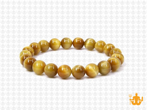 8mm Honey Tiger Eye Elastic Bracelet 7.5" dyed [b3g3h]