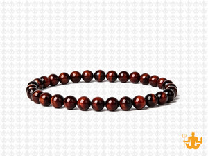 4mm Red Tiger Eye Elastic Bracelet 7.5" heated [b1g3r]