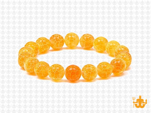 10mm Orange Spider Agate Elastic Bracelet 7.5" dyed [b4f31h]