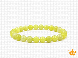 6mm Lemon Agate Elastic Bracelet 7.5" dyed [b2b82]