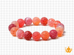 10mm Red Spider Agate Elastic Bracelet 7.5" heated [b4f31r]