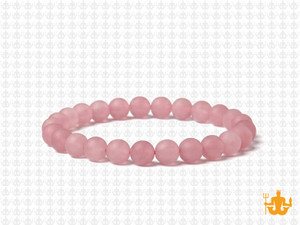 6mm Matte Rose Quartz Elastic Bracelet 7.5" dyed [b2b1m]