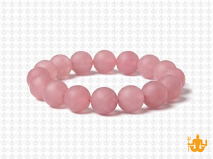 10mm Matte Rose Quartz Elastic Bracelet 7.5" dyed [b4b1m]
