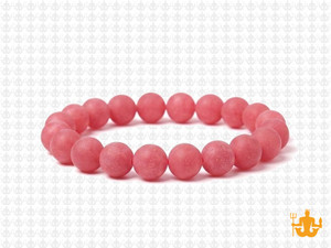 6mm Matte Cherry Quartz Elastic Bracelet 7.5" synthetic [b2a41m]