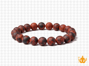 8mm Matte Mahogany Obsidian Elastic Bracelet 7.5" natural [b3b28m]