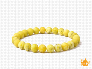 6mm Matte Yellow Serpentine Elastic Bracelet 7.5" natural [b2b33m]
