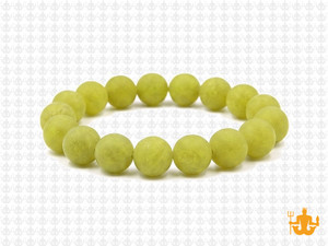 10mm Matte Lemon Agate Elastic Bracelet 7.5" dyed [b4b82m]