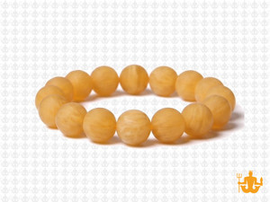 10mm Matte Yellow Chalcedony Elastic Bracelet 7.5" dyed [b4b92m]