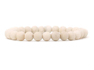6mm Matte River Fossil Elastic Bracelet 7.5" natural [b2c34m]