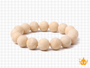 10mm Matte River Fossil Elastic Bracelet 7.5" natural [b4c34m]