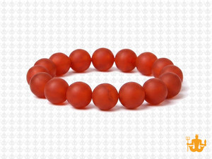 10mm Matte Carnelian Elastic Bracelet 7.5" heated [b4d17m]