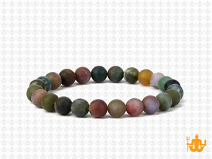 6mm Matte Blood Agate Elastic Bracelet 7.5" natural [b2d1m]
