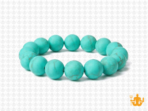 10mm Matte Green Turquoise Elastic Bracelet 7.5" stabilized [b4d22m]