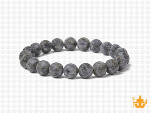 8mm Matte Black Labradorite Elastic Bracelet 7.5" natural [b3d40m]