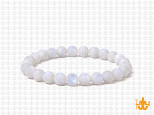 6mm Matte Mother Of Pearl Elastic Bracelet 7.5" natural [b2d53m]
