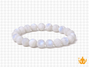 8mm Matte Mother Of Pearl Elastic Bracelet 7.5" natural [b3d53m]